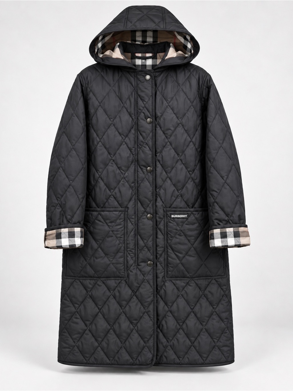 Burberry Diamond-Quilted Hooded Coat | New With Tags Xs